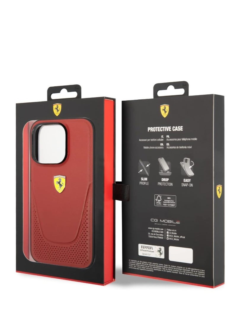 Ferrari غطاء واقي لجهاز آيفون 14 برو - أحمر - Image 1