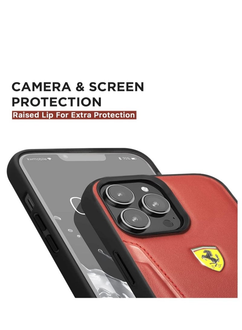 Ferrari غطاء واقي لجهاز آيفون 14 برو - أحمر - Image 3