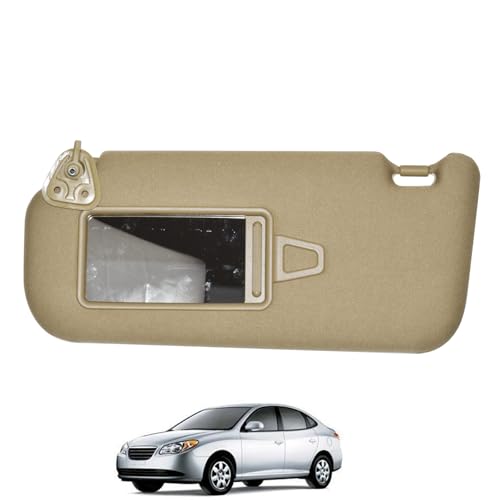 Prefer Warehouse Left Driver Side Beige Sun Visor with Makeup Mirror LH Compatible with Hyundai Elantra HD 2006-2010 Replace 85210-2H000V2 852012H020V2 - Image 4