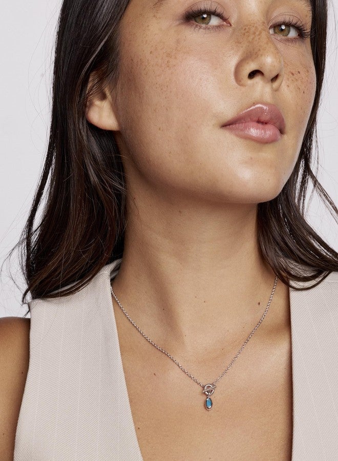 كيندرا سكوت قلادة قصيرة من كيندرا سكوت، طراز ميني إليسا، مصنوعة من حجر المغنيسيت النيلي المتنوع، والنحاس المطلي بالفضة، مجوهرات عصرية للنساء - Image 3