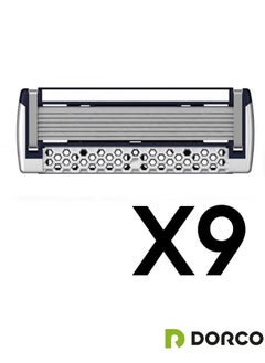 DORCO Pace Classic Seven Blade Razor System With Pivoting Head And Premium Handle 9 Pack (1 Handle + 9 Cartridges)  - Image 4