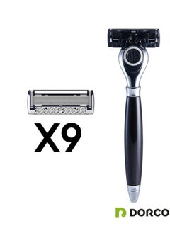 DORCO Pace Classic Seven Blade Razor System With Pivoting Head And Premium Handle 9 Pack (1 Handle + 9 Cartridges)  - Image 3