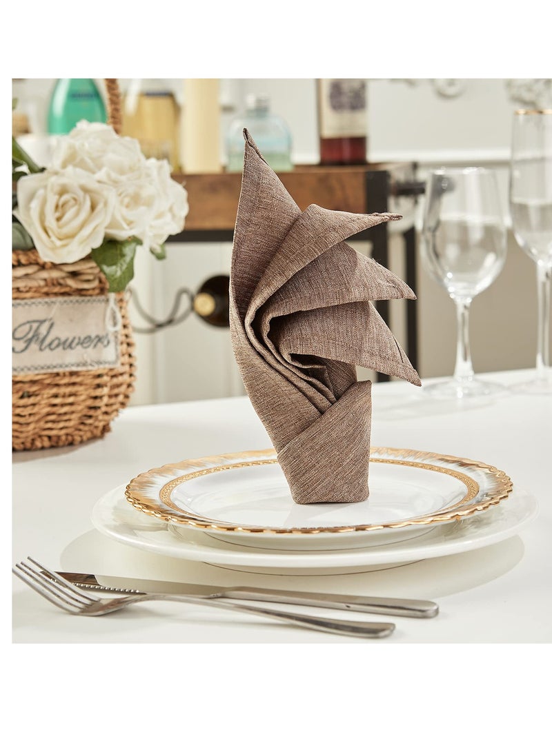SYOSI Linen Style Napkins 12pcs 17x17" Soft Washable Dinner Napkins Ideal for Weddings Parties and Restaurants Elegant and Durable - Image 3