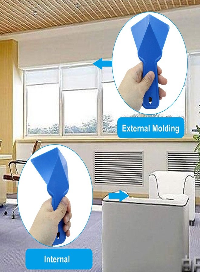 Moicstiy 4 Pcs Drywall Trowel Plastic Inside Corner Trowel Tool for Drywall Tools Corner Trowel Building scraping(Blue) - Image 3