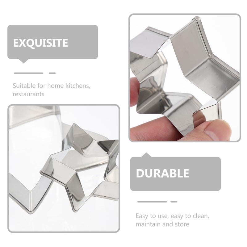 6 Piece Stainless Steel Star Cookie Cutter Set For Baking Biscuit Dough Pastry - Image 4
