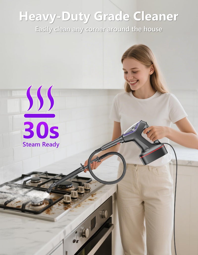 WVSAW Steam Mop for Floor Cleaning, Heavy Duty All-in-One Steam Cleaner for Home with Detachable Handheld Steamer, for Hardwood, Tile, Walls, Grout, Windows, Furniture and Decks - Image 2