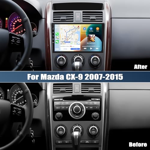 AMprime [2+64G] Android 13 Car Stereo for Mazda CX-9 2007-2015 with Wireless Carplay&Android Auto,10.1 Inch Touch Screen Car Radio with Mirror Link Bluetooth FM/RDS Radio WiFi GPS EQ SWC - Image 2