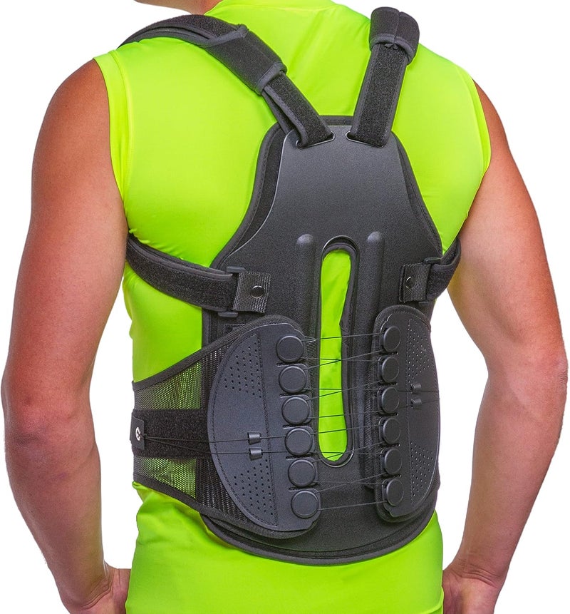 BraceAbility دعامة ظهر كاملة من BraceAbility TLSO لدعم الجسم بالكامل سترة قشرية صلبة لتقوس الصدر، الجنف، مرض شيرمان، تصحيح الوضعية، التعافي بعد الجراحة - صغير - Image 1