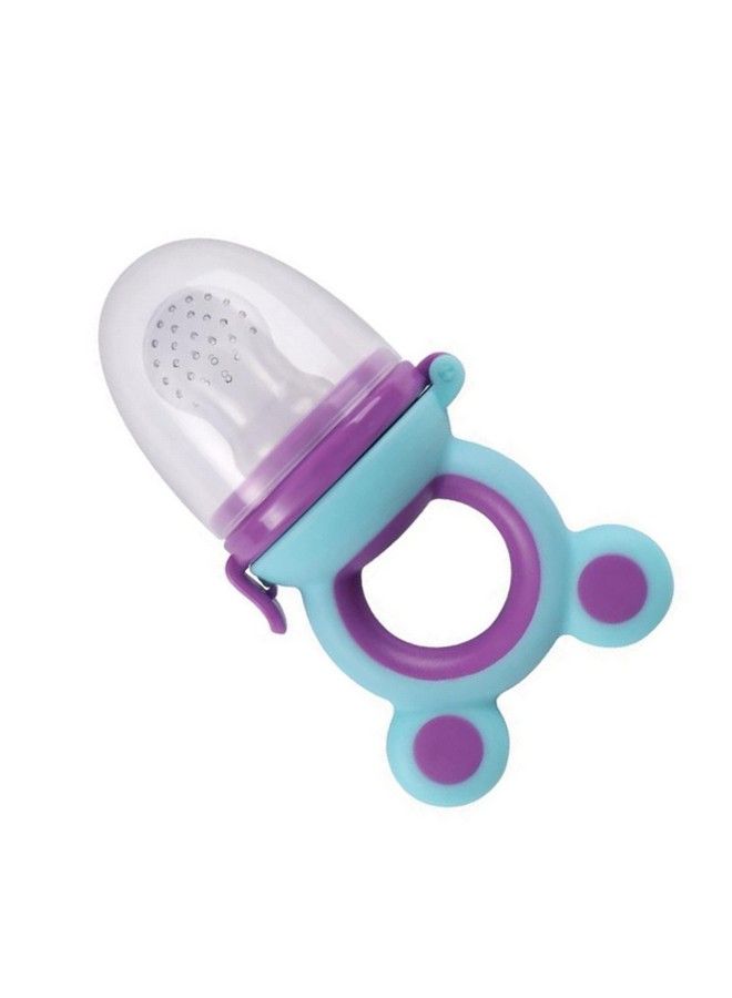 Tinny Tots Baby Shaped Key Teether With Baby Fresh Fruit Vegetable Food Nibbler Rattle Silicone Teether Ears Print Multicolor (Design 20) - Image 1