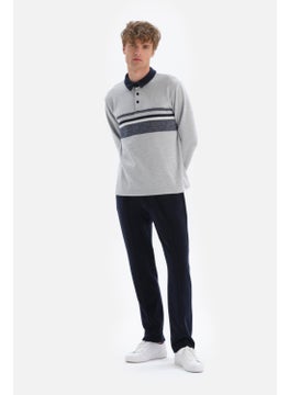 dagi Gray Plaid Collar Jacquard Sweatshirt  - Image 5