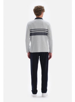 dagi Gray Plaid Collar Jacquard Sweatshirt  - Image 2