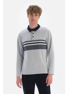 dagi Gray Plaid Collar Jacquard Sweatshirt  - Image 1