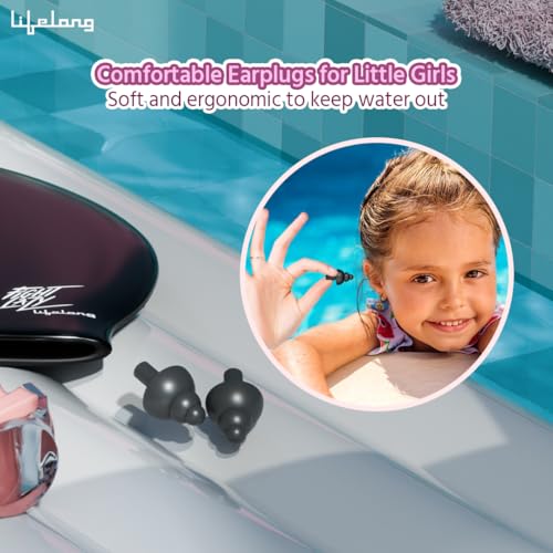 Lifelong Swimming Combo Kit for Kids 5+ Years- Swimming Goggles,Swim Cap with Earplug, NoseClip & - Easy Fit Swimming Accessories - Waterproof Swimming Cap -Anti-Fog Glasses(Pink) - Image 3