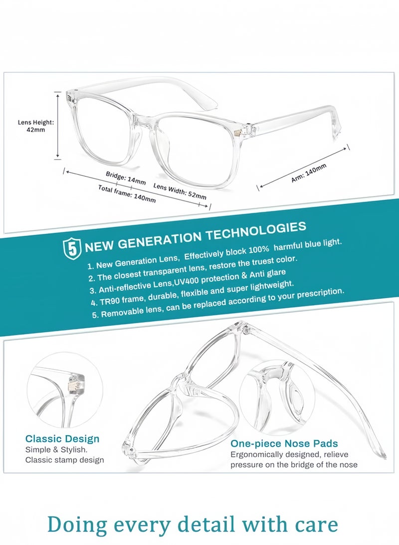 Blue Light Glasses for Men and Women, Filter Blue-light Blocking Eyeglasses Ultra Light Reading TV PC Phone Computer Fashion Gaming Eye - Image 3