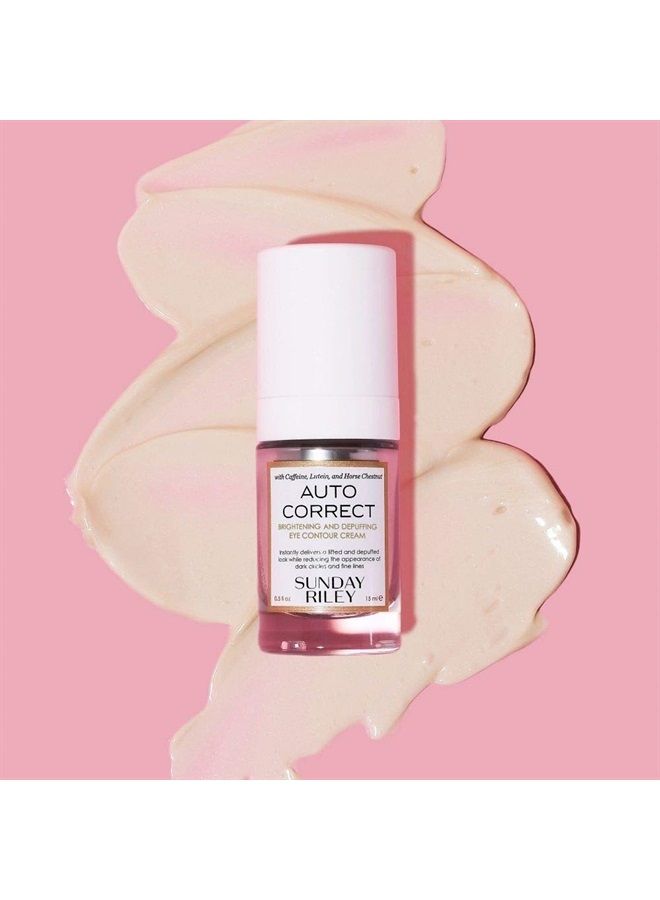 Sunday Riley Auto Correct Brightening and Depuffing Caffeine Eye Contour Cream for Dark Circles and Puffiness - Image 2