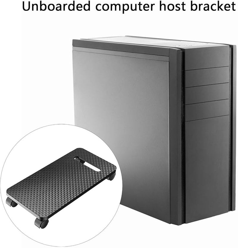 Computer Case Stand With Brake Wheel Heightened Base Water Elegant Carbon Fibers Desktop PC Cart - Image 3