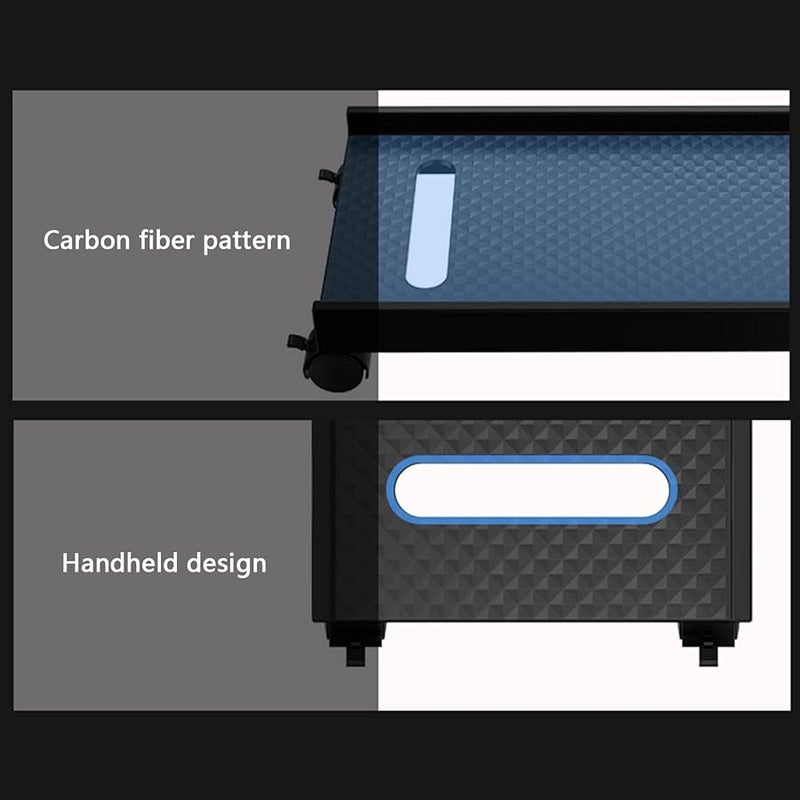 Computer Case Stand With Brake Wheel Heightened Base Water Elegant Carbon Fibers Desktop PC Cart - Image 4
