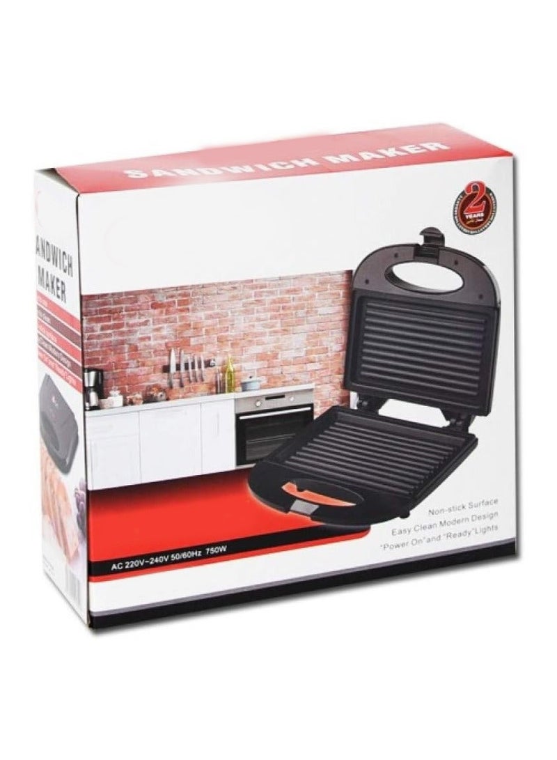 ال سي آلة صنع الساندويتش الكهربائية 750 واط – صفائح شواء غير لاصقة - Image 1