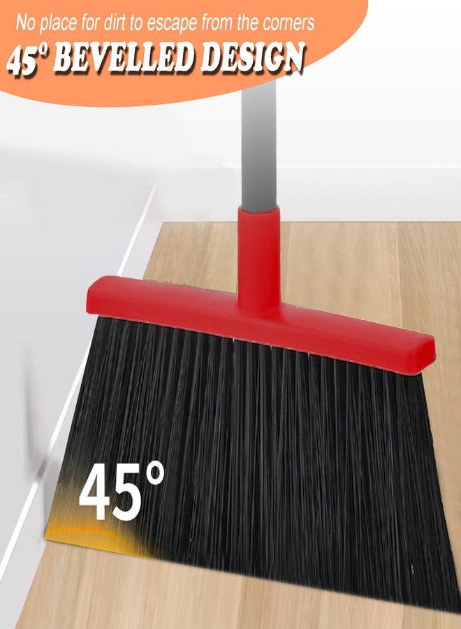 Xifando Heavy-Duty Adjustable Angle Broom with 56" Steel Handle - Ideal for Home, Garage, Kitchen, Bathroom, Office, and Outdoor Use - Durable & Efficient Cleaning Tool for Hard Floors (Red) - Image 5