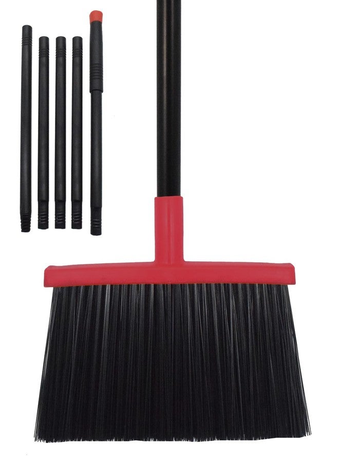 Xifando Heavy-Duty Adjustable Angle Broom with 56" Steel Handle - Ideal for Home, Garage, Kitchen, Bathroom, Office, and Outdoor Use - Durable & Efficient Cleaning Tool for Hard Floors (Red) - Image 1