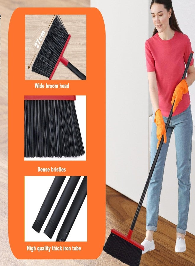 Xifando Heavy-Duty Adjustable Angle Broom with 56" Steel Handle - Ideal for Home, Garage, Kitchen, Bathroom, Office, and Outdoor Use - Durable & Efficient Cleaning Tool for Hard Floors (Red) - Image 4