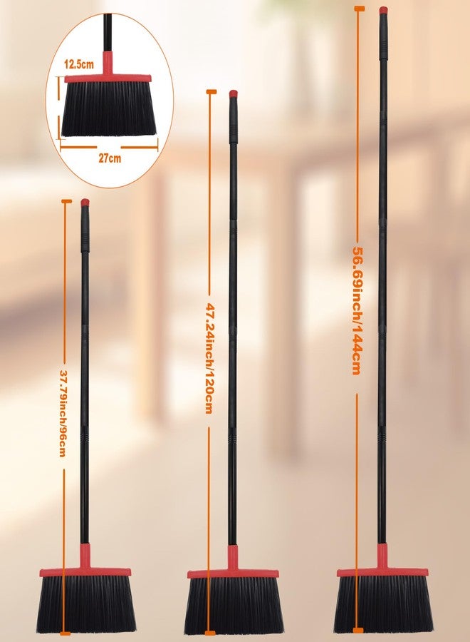 Xifando Heavy-Duty Adjustable Angle Broom with 56" Steel Handle - Ideal for Home, Garage, Kitchen, Bathroom, Office, and Outdoor Use - Durable & Efficient Cleaning Tool for Hard Floors (Red) - Image 3