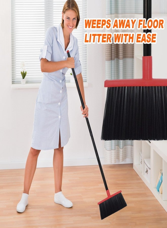 Xifando Heavy-Duty Adjustable Angle Broom with 56" Steel Handle - Ideal for Home, Garage, Kitchen, Bathroom, Office, and Outdoor Use - Durable & Efficient Cleaning Tool for Hard Floors (Red) - Image 2