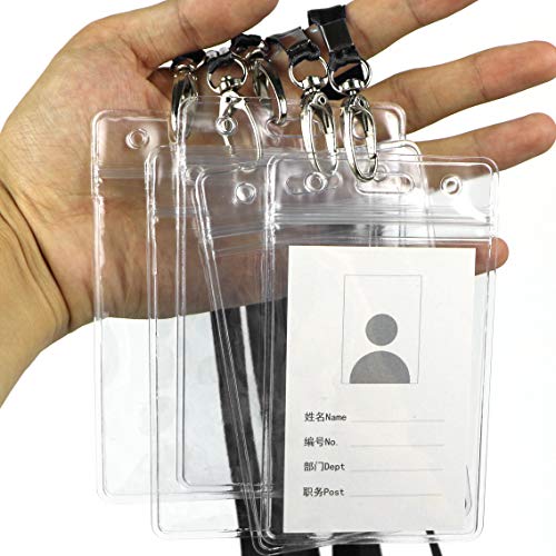 Lazybeee Lanyard with Vertical ID Holder Waterproof Name Tag Badge ID Card Holders ID Pass Holder and Flat Neck Lanyards Swivel Hook - Image 5