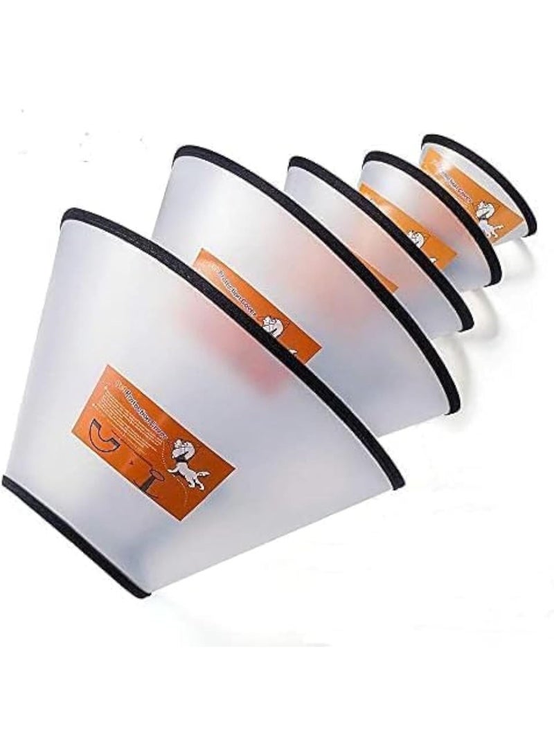 Dog Cone Collar, 5 PCS Adjustable Protective Collars for Pet Dog & Cat, Recovery E-Collar Anti-Bite Lick Wound Healing, Soft Edge Neck Cone for Small/Medium/Large Dog - Image 1