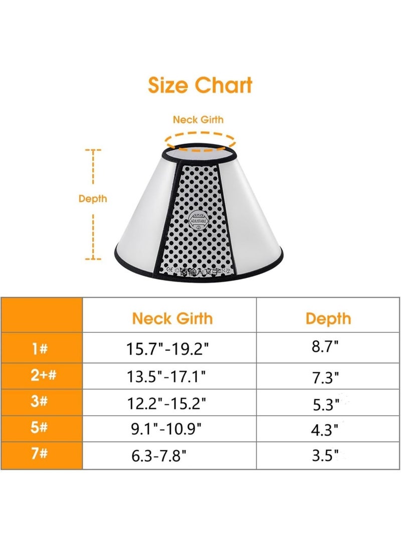 Dog Cone Collar, 5 PCS Adjustable Protective Collars for Pet Dog & Cat, Recovery E-Collar Anti-Bite Lick Wound Healing, Soft Edge Neck Cone for Small/Medium/Large Dog - Image 5
