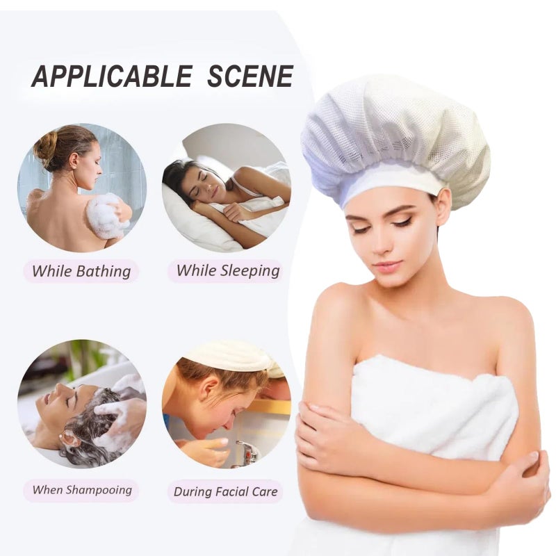 liuweihui 2-Pack Net Plopping Cap - Breathable Mesh for Curly Hair Drying, Blower-Ready & Overnight Sleep Protection - Image 2