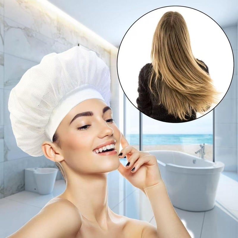 liuweihui 2-Pack Net Plopping Cap - Breathable Mesh for Curly Hair Drying, Blower-Ready & Overnight Sleep Protection - Image 5