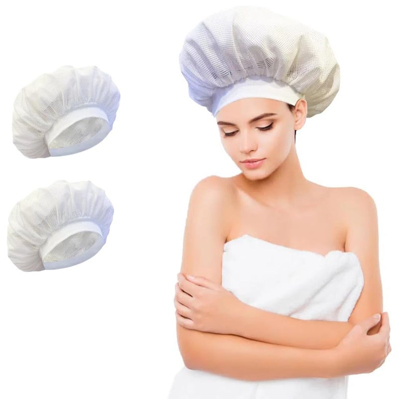 liuweihui 2-Pack Net Plopping Cap - Breathable Mesh for Curly Hair Drying, Blower-Ready & Overnight Sleep Protection - Image 1