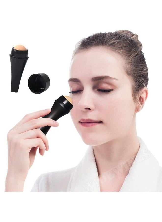 WIDEWINGS - Oilabsorbing Volcanic Stone Face Roller Reusable Facial Skincare Tool Oil Control Roller For Oily Skin Care Oilabsorbing Face Roller With Makeup Sponge To Remove Excess Shine - Image 1