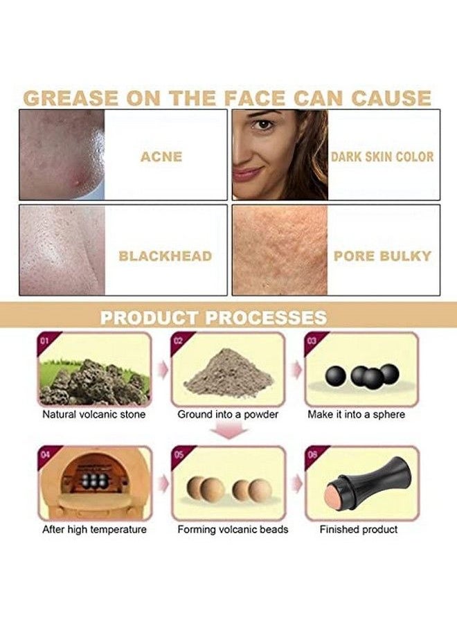 WIDEWINGS - Oilabsorbing Volcanic Stone Face Roller Reusable Facial Skincare Tool Oil Control Roller For Oily Skin Care Oilabsorbing Face Roller With Makeup Sponge To Remove Excess Shine - Image 1