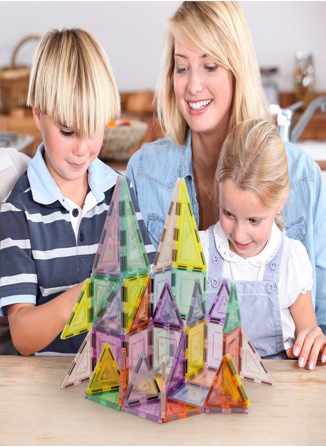 PicassoTiles - PICASSO - PASTEL GITTER MAGNETIC BUILDING TILES SET (48 PC'S) - Image 1