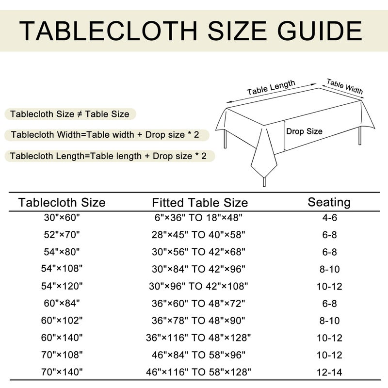 JIUZHEN Rectangle Table Cloth Faux Linen Farmhouse Tablecloth, Wrinkle and Stain Resistant Decorative Fabric Rectangular Spring Table Cover for Dining/Party/Birthday/Wedding, Beige, 54 x 80 Inch - Image 3