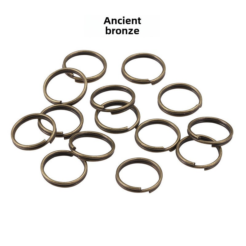 DIY Keychain Accessory Material Double Ring Iron Loop Bronze