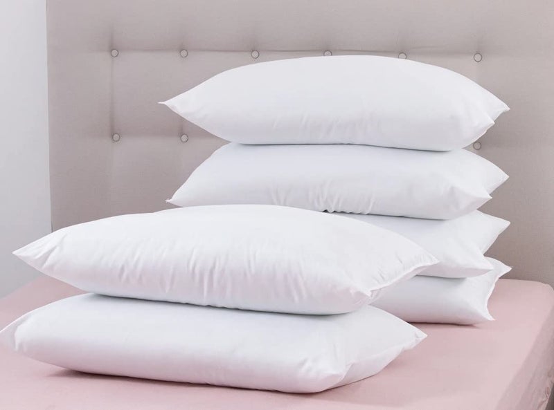GUFFAW Polyester Microfiber Pillow Filler 14x24inches(White) Pack of 6 - Image 1
