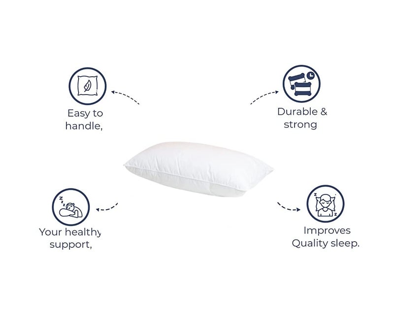 GUFFAW Polyester Microfiber Pillow Filler 14x24inches(White) Pack of 6 - Image 3