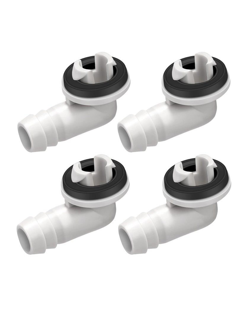 4Pcs Air Conditioner Drain Hose Elbow Fitting Connector with Rubber Ring Fit for Mini-Split AC Unit and Window Conditioning Unit, Adapter (0.6 Inch 15mm) - Image 1