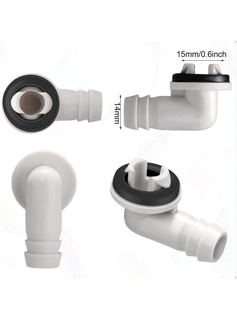 4Pcs Air Conditioner Drain Hose Elbow Fitting Connector with Rubber Ring Fit for Mini-Split AC Unit and Window Conditioning Unit, Adapter (0.6 Inch 15mm) - Image 4