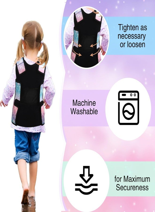 Janmercy Weighted Vest for Kids Ages 4 to 7 and Ages 8+ Boy Girl Adjustable Breathable Compression Vest for Processing Issue(Mermaid,Medium,Tie-dye) - Image 3