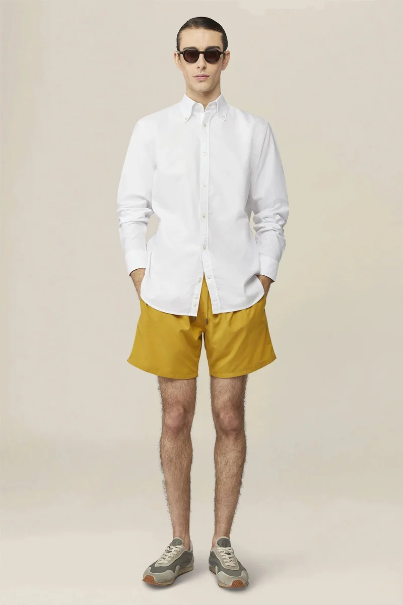 Doppelganger Men's plain swim shorts - Ochre