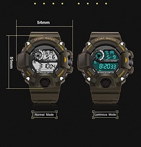 Acnos Premium Polyurethane Digital Men's Watch Shockproof Multi-Functional Automatic Waterproof Sports Watch (Black Dial Black Colored Strap) - Image 5