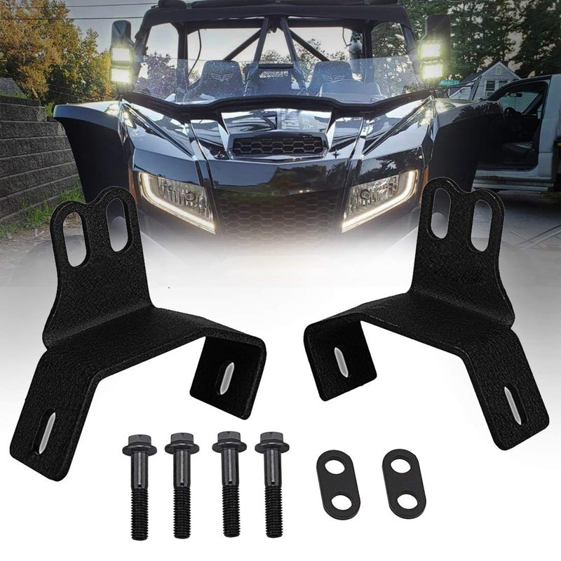 حاملات أضواء العمل المزدوجة LED على عمود A متوافقة مع 2014-2019 بولاريس RZR XP 1000 و2015-2019 RZR 900