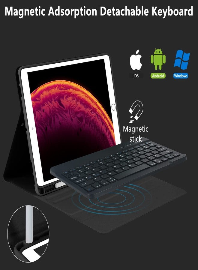 MMK for iPad 9th Generation Case with Keyboard, for iPad 8th 7th Generation Case with Keyboard (Wireless Detachable & Pencil Holder), iPad 10.2"/iPad Air 10.5"(3rd Gen)/iPad Pro 10.5" (Purple) - Image 5