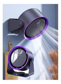 OULIYO Wall-Mounted Bladeless Fan USB Desktop Fan Rotatable 5 Speeds Protable Personal Fan Strong Wind Ultra Quiet Small Desk Fan Tilt for Home Office Desktop Desktop Digital Display Air Cooler  - Image 1