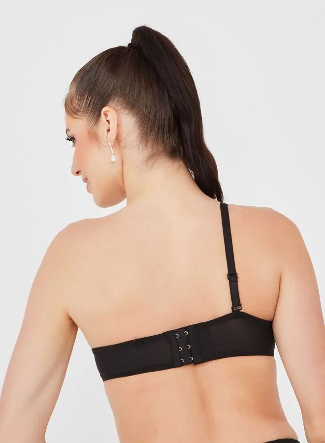 ستايلي Padded Non Wired Ruched Center Multiway Bandeau with Removable Straps