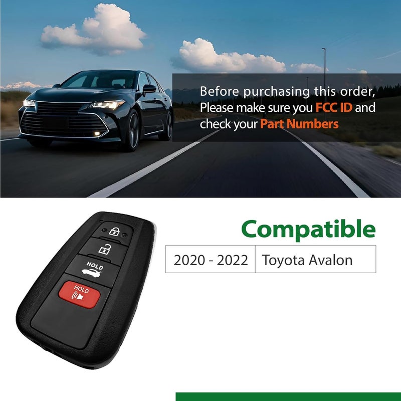 Keylessbest جهاز تحكم عن بُعد لفتح السيارة HYQ14FBC-0351 315MHz 4 أزرار بديل لتويوتا أفالون 2020-2022 - Image 5